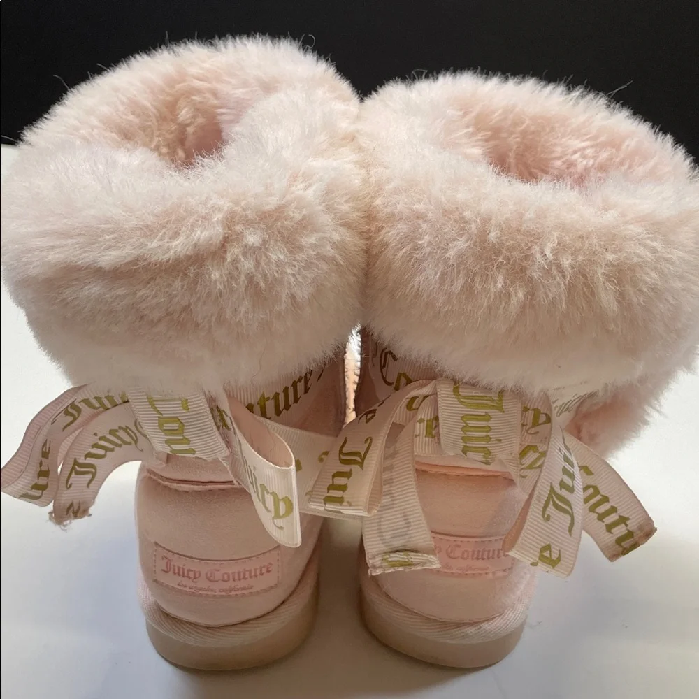 Juicy Couture Pink Faux Fur Mini Boots Hirls Size 13